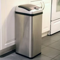 ITouchless 13-Gallon Extra Wide Stainless Steel Automatic Sensor Touchless Trash Can