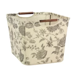Household Essentials Floral Tapered Storage Bin - Medium