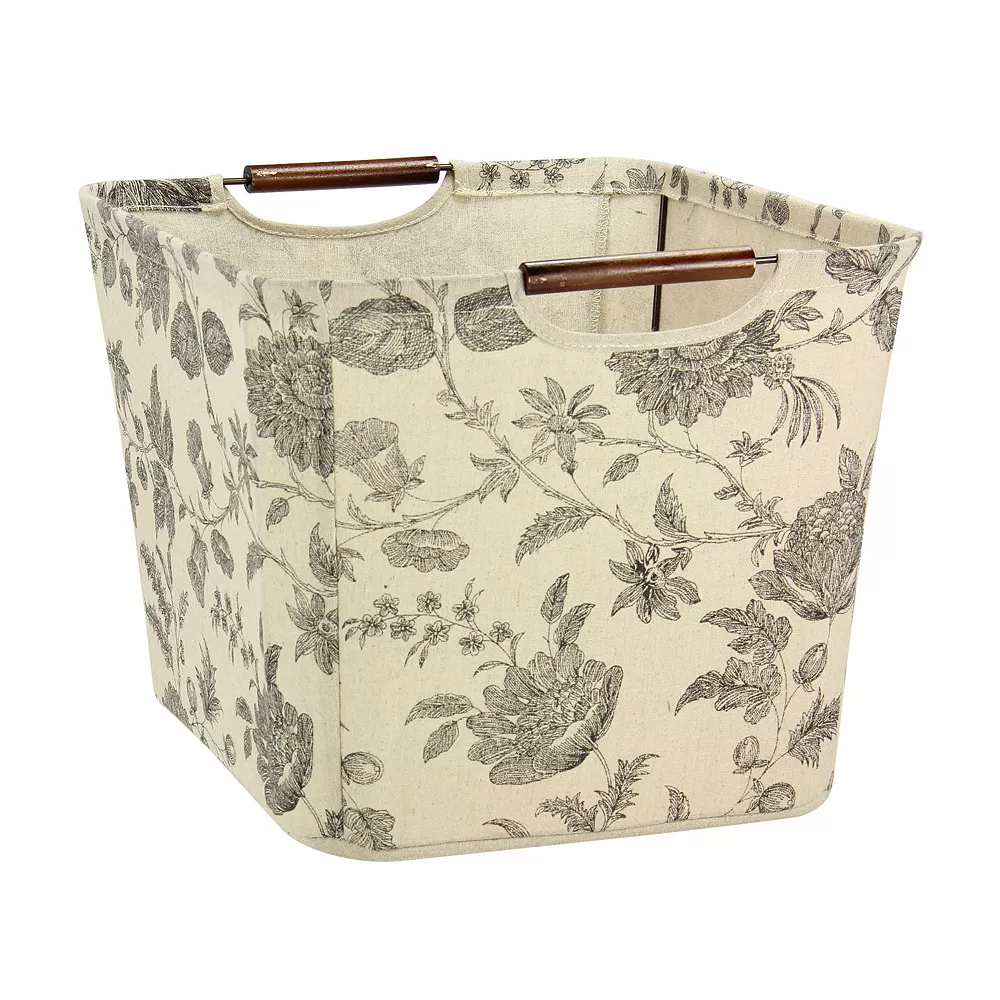 Household Essentials Floral Tapered Storage Bin - Medium 1 Household Essentials Floral Tapered Storage Bin - Medium