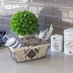 Stonebriar Collection Chicken Wire Metal Basket -US Storage Furniture Sales Store 2944303 ALT4