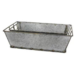 Stonebriar Collection Galvanized Metal Basket 2-piece Set -US Storage Furniture Sales Store 2963658 ALT2