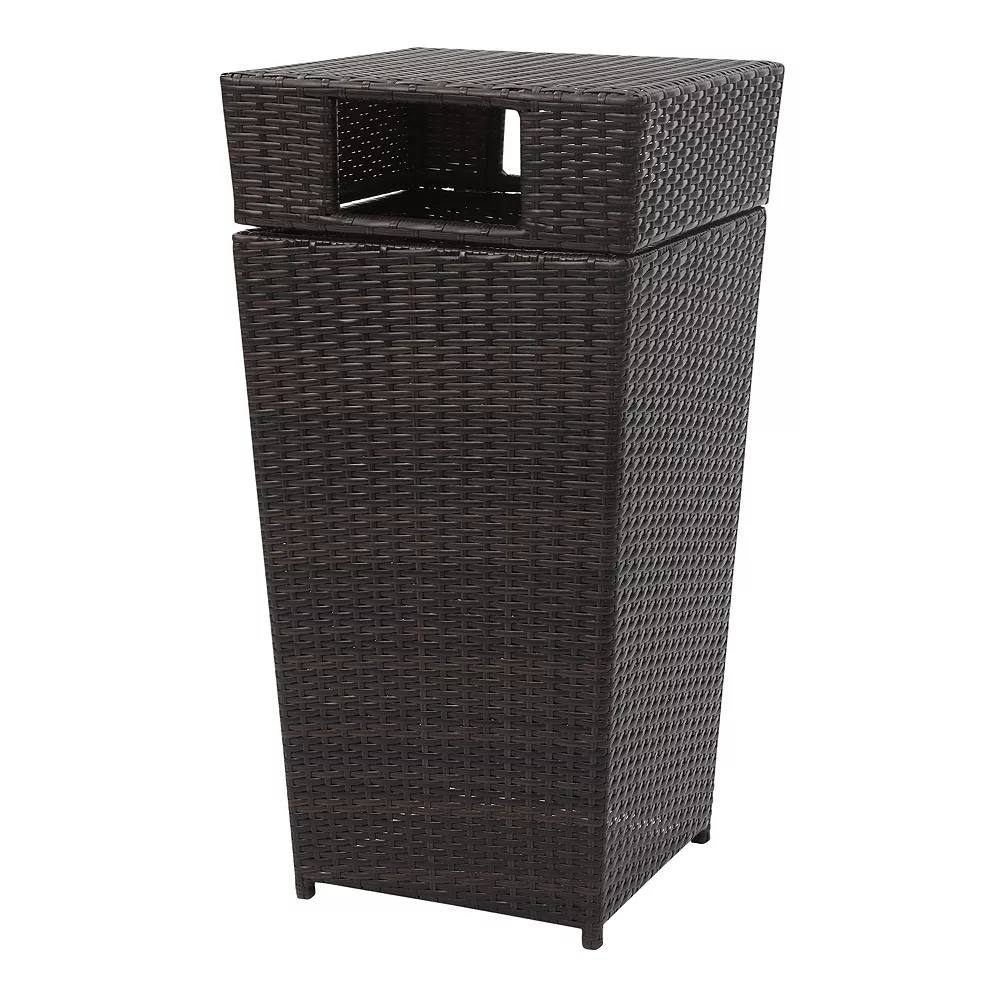 Safavieh Indoor / Outdoor Open Top 18 Gallon Wicker Trash Bin 1 Safavieh Indoor / Outdoor Open Top 18 Gallon Wicker Trash Bin
