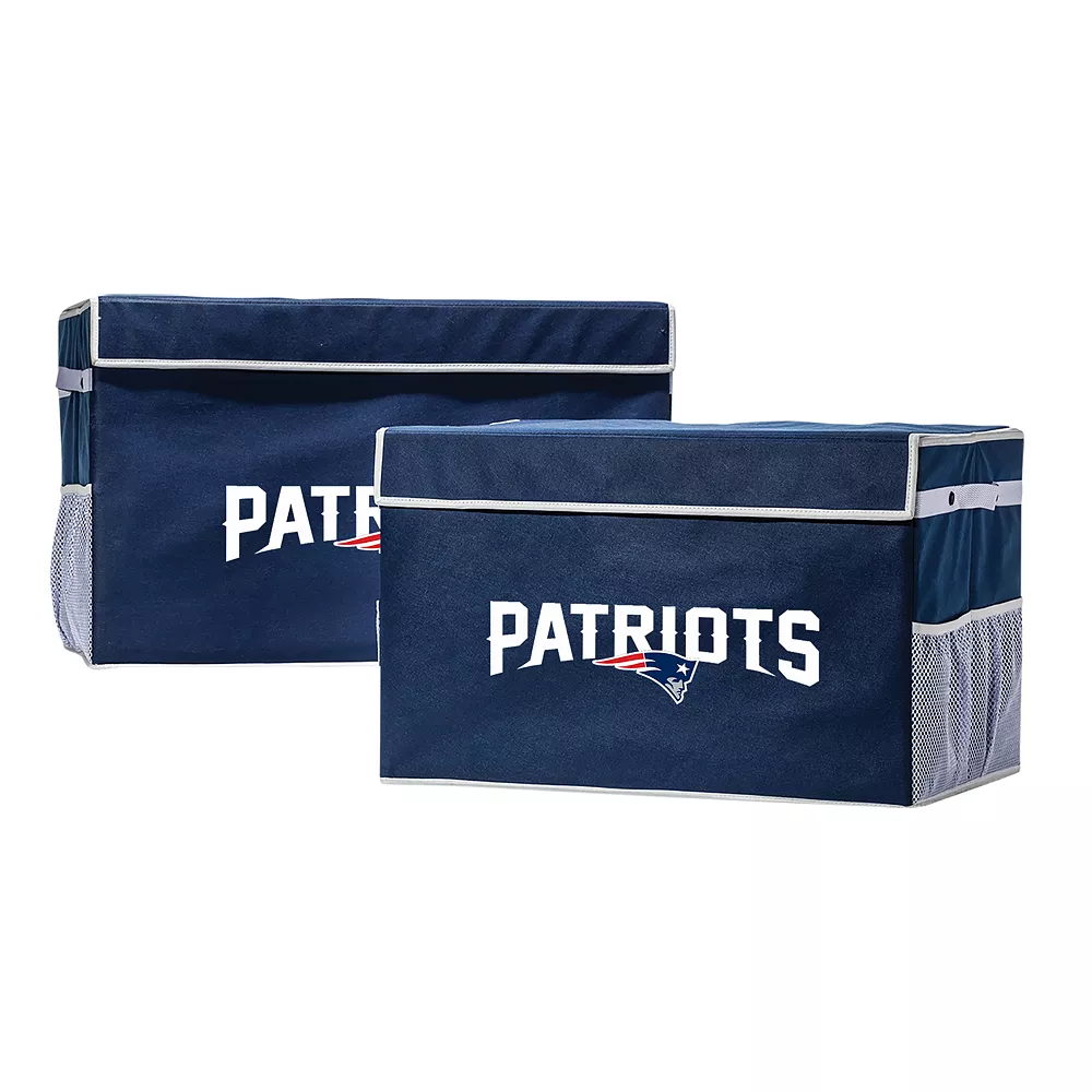 Franklin Sports New England Patriots Large Collapsible Footlocker Storage Bin 2 Franklin Sports New England Patriots Large Collapsible Footlocker Storage Bin - Image 2