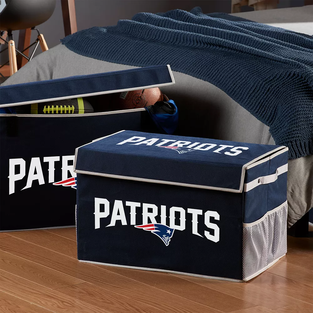 Franklin Sports New England Patriots Large Collapsible Footlocker Storage Bin 3 Franklin Sports New England Patriots Large Collapsible Footlocker Storage Bin - Image 3