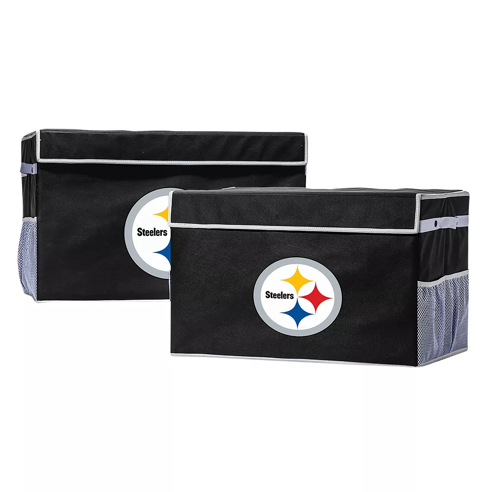 Franklin Sports Pittsburgh Steelers Large Collapsible Footlocker Storage Bin 2 Franklin Sports Pittsburgh Steelers Large Collapsible Footlocker Storage Bin - Image 2