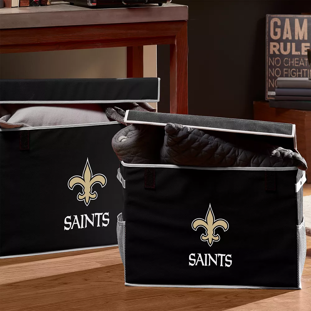 Franklin Sports New Orleans Saints Small Collapsible Footlocker Storage Bin 2 Franklin Sports New Orleans Saints Small Collapsible Footlocker Storage Bin - Image 2