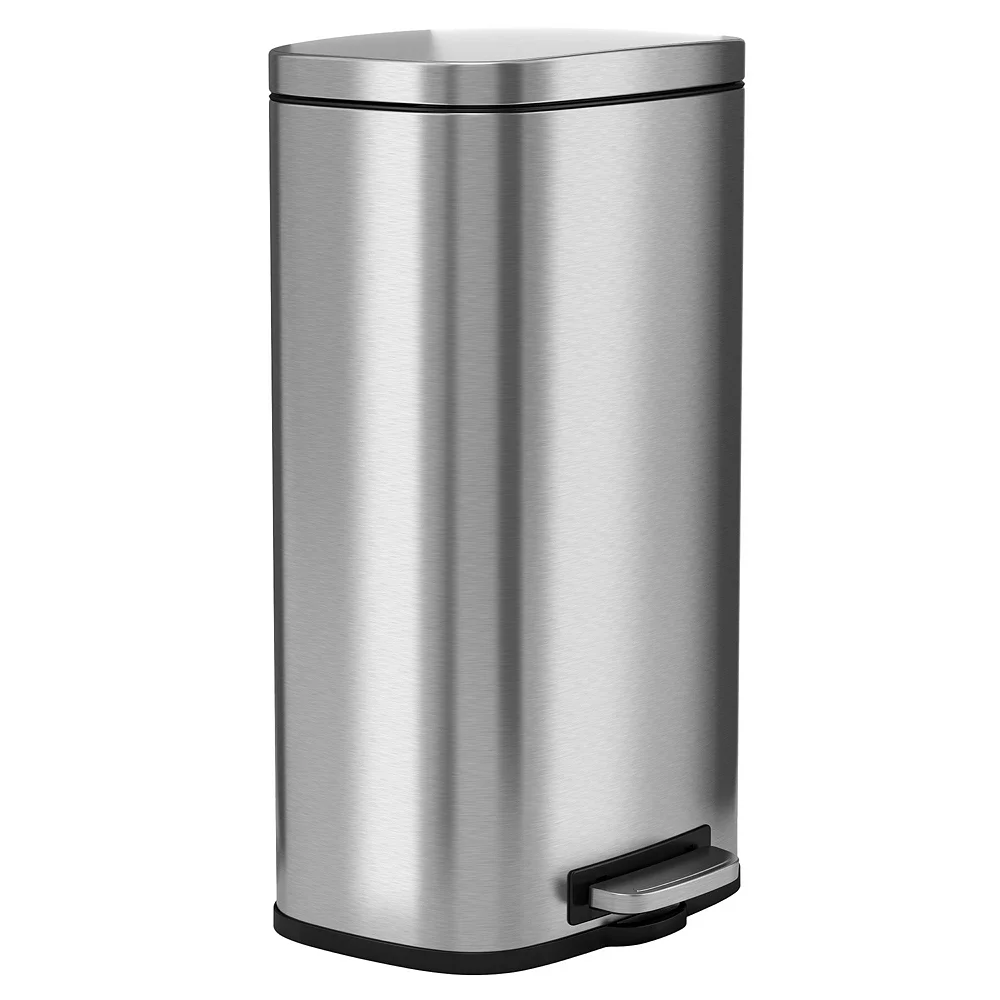 ITouchless Halo Premium SoftStep 8-Gallon Stainless Steel Step Trash Can 1 ITouchless Halo Premium SoftStep 8-Gallon Stainless Steel Step Trash Can