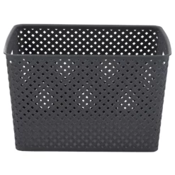 Simplify Basketweave Resin Wicker Large Storage Tote -US Storage Furniture Sales Store 3365319 ALT3