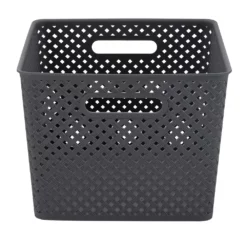 Simplify Basketweave Resin Wicker Large Storage Tote -US Storage Furniture Sales Store 3365319 ALT4