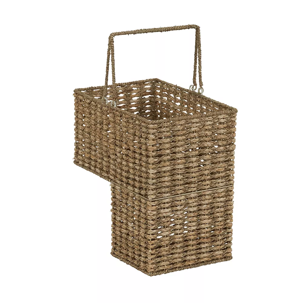 Household Essentials Two-Tone Wicker Stairstep Basket 1 Household Essentials Two-Tone Wicker Stairstep Basket