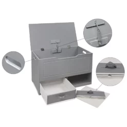 Badger Basket Up And Down Toy And Storage Box/Bench With Two Baskets - Gray -US Storage Furniture Sales Store 3755805 ALT11