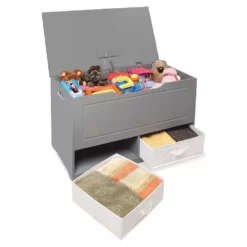 Badger Basket Up And Down Toy And Storage Box/Bench With Two Baskets - Gray -US Storage Furniture Sales Store 3755805 ALT2