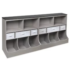 Badger Basket Combo Bin Storage Unit With Three Baskets - Woodgrain/Gray 11 Badger Basket Combo Bin Storage Unit With Three Baskets - Woodgrain/Gray -US Storage Furniture Sales Store 3755807 ALT5