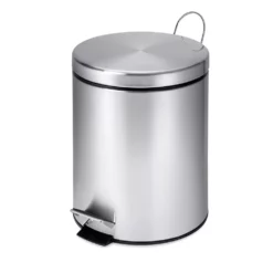 Honey-Can-Do 5L Round Stainless Steel Step Trash Can
