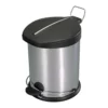 Home Basics 20 Liter Brushed Stainless Steel With Plastic Top Waste Bin