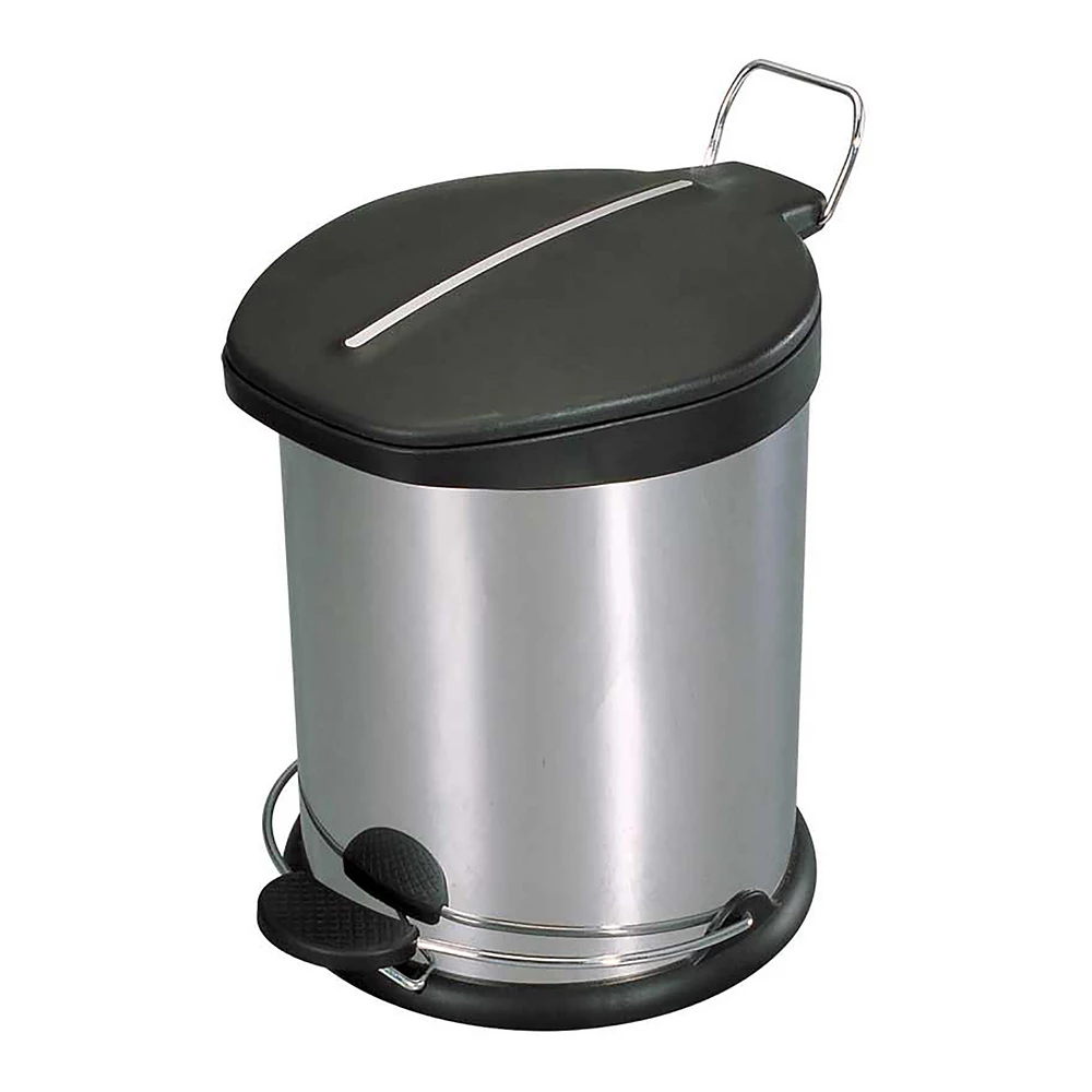 Home Basics 20 Liter Brushed Stainless Steel With Plastic Top Waste Bin 1 Home Basics 20 Liter Brushed Stainless Steel With Plastic Top Waste Bin