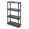 Gracious Living 4 Shelf Adjustable Ventilated Medium Duty Shelving Unit, Black