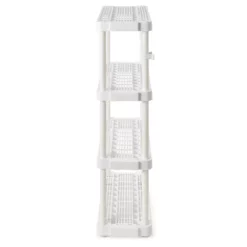 Gracious Living 4 Shelf Adjustable Ventilated Medium Duty Shelving Unit, White -US Storage Furniture Sales Store 4766141 ALT2