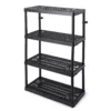 Gracious Living 4 Shelf Fixed Height Ventilated Heavy Duty Storage Unit, Black