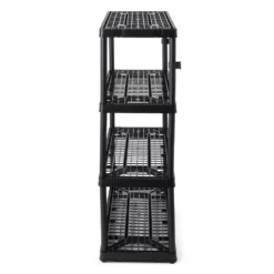 Gracious Living 4 Shelf Fixed Height Ventilated Heavy Duty Storage Unit, Black -US Storage Furniture Sales Store 4766147 ALT2