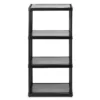 Gracious Living 4 Shelf Fixed Height Solid Resin Organizing Storage Unit, Black
