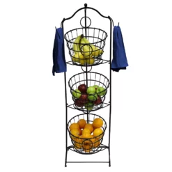 Puleo International 3-Tier Wire Basket Stand -US Storage Furniture Sales Store 5069067 ALT3