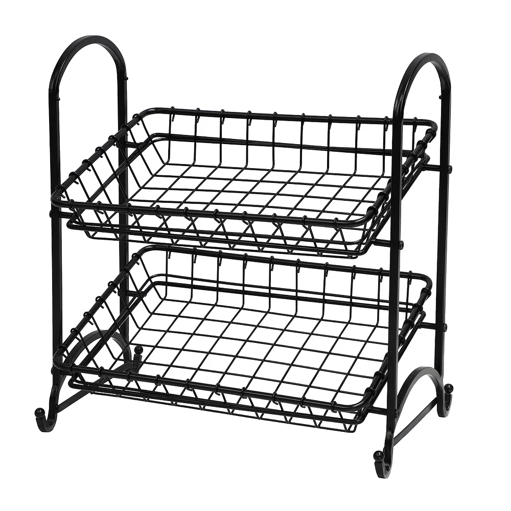 Puleo International 2-Tier Metal Basket Stand 1 Puleo International 2-Tier Metal Basket Stand