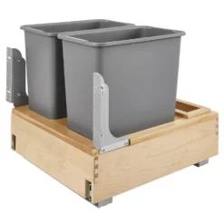 Rev-A-Shelf 4WCBM-2430DM-2 Double 30-Quart Bottom Mount Pullout Waste Container