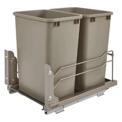 Rev-A-Shelf 53WC-1835SCDM-212 Double 35-Quart Pullout Soft Close Waste Container