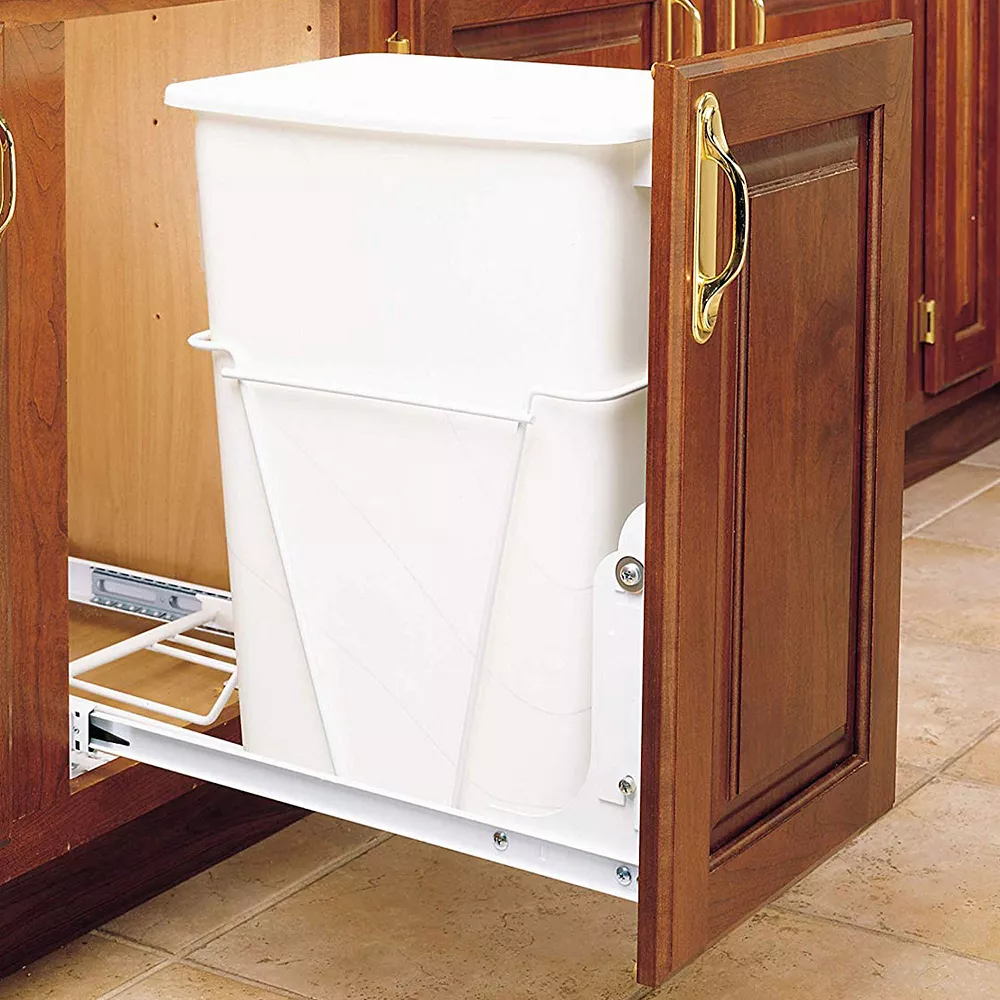 Rev-A-Shelf RV-12PB Single 35 Quart Pull-Out Sliding Waste Container For Kitchen 2 Rev-A-Shelf RV-12PB Single 35 Quart Pull-Out Sliding Waste Container For Kitchen - Image 2