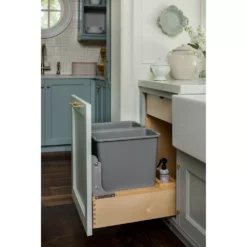 Rev A Shelf 4WC-24DM2-SC Double 30 Quart Mounted Pullout Waste Containers, Gray -US Storage Furniture Sales Store 5081053 ALT2
