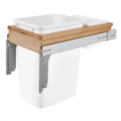 Rev-A-Shelf 4WCTM-12DM1 35 Quart Top Mount Pullout Waste Container Bin, White