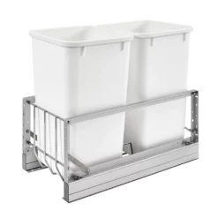 Rev-A-Shelf 5349-1527DM-2 Double 27 Qt Pullout Cabinet Waste Container Trash Can