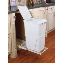 Rev-A-Shelf RV-12PB-50 S 50 Quart Pull-Out Sliding Waste Container W/ Lid, White -US Storage Furniture Sales Store 5081717 ALT2