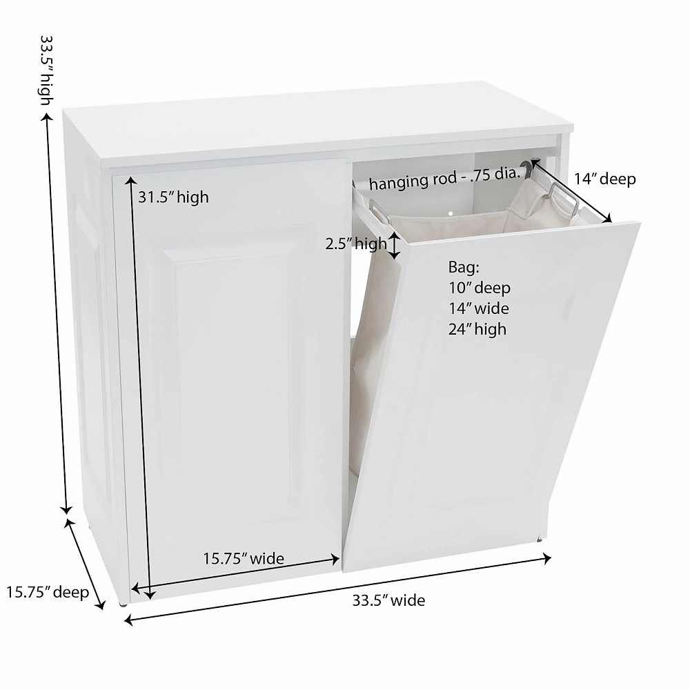 Household Essentials Double Metal Hamper Cabinet 6 Household Essentials Double Metal Hamper Cabinet - Image 6