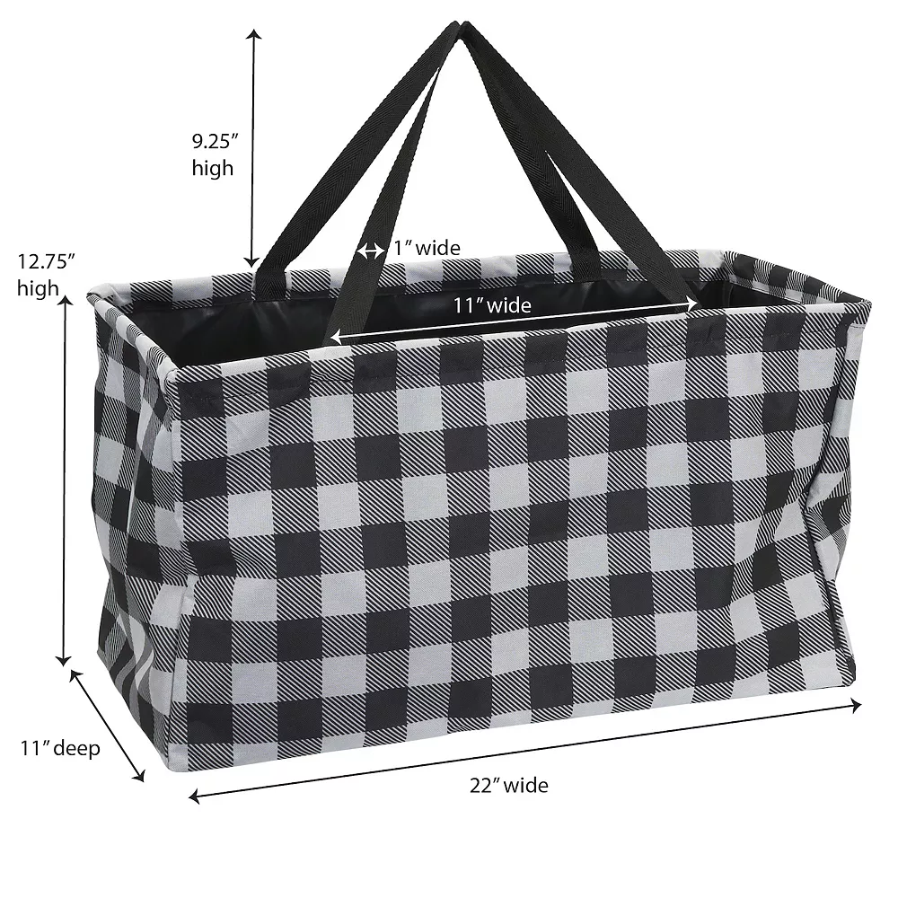 Household Essentials Buffalo Plaid Canvas Utility Tote With Handles 6 Household Essentials Buffalo Plaid Canvas Utility Tote With Handles - Image 6