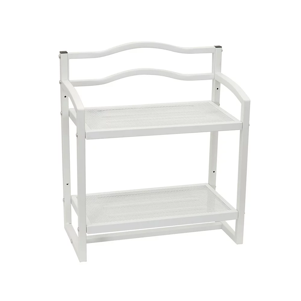 Household Essentials 2-Tier Wall Shelf Metal Mesh 1 Household Essentials 2-Tier Wall Shelf Metal Mesh
