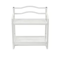 Household Essentials 2-Tier Wall Shelf Metal Mesh 8 Household Essentials 2-Tier Wall Shelf Metal Mesh -US Storage Furniture Sales Store 5132623 ALT4