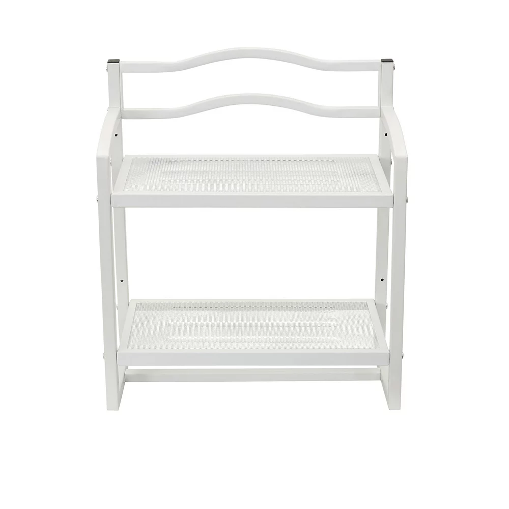 Household Essentials 2-Tier Wall Shelf Metal Mesh 4 Household Essentials 2-Tier Wall Shelf Metal Mesh - Image 4