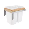 Rev-A-Shelf 4WCTM-2150DM-2 Double 50-Qt Top Mount Pullout Waste Container, White