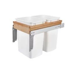 Rev-A-Shelf Double 35-Qt Top Mount Pullout Waste Container, White