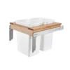 Rev-A-Shelf 4WCTM-24DM2-162 Double 35-Qt Top Mount Pullout Wastebasket, White