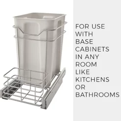 ClosetMaid 32102 Premium 24 Quart Cabinet Sliding Pull Out Trash Bin, Platinum -US Storage Furniture Sales Store 5285007 ALT3