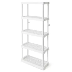Gracious Living 5 Shelf Adjustable Ventilated Medium Duty Shelving Unit, White