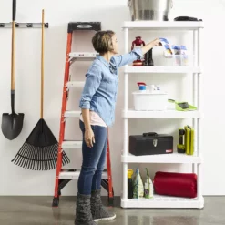 Gracious Living 5 Shelf Adjustable Ventilated Medium Duty Shelving Unit, White -US Storage Furniture Sales Store 5384766 ALT3