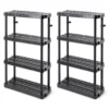 Gracious Living Medium Duty 4 Tier Ventilated Shelving Units, Black (2 Pack)