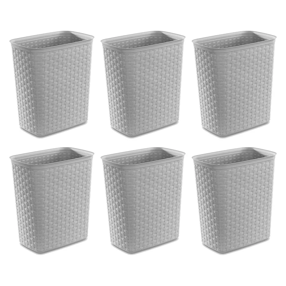 Sterilite Weave 5.8 Gallon Plastic Home/Office Wastebasket Trash Can (6 Pack) 1 Sterilite Weave 5.8 Gallon Plastic Home/Office Wastebasket Trash Can (6 Pack)