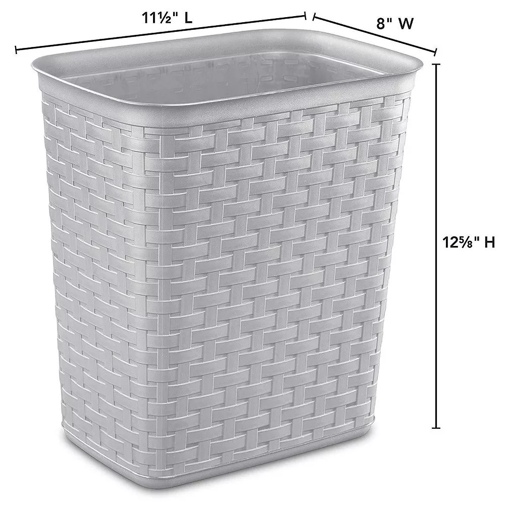 Sterilite 3.4 Gallon/13 Liter Decorative Weave Wastebasket, Cement (6 Pack) 3 Sterilite 3.4 Gallon/13 Liter Decorative Weave Wastebasket, Cement (6 Pack) - Image 3