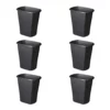 Sterilite 10529006 5.5 Gallon Ultra Plastic Wastebasket Trash Can, Black (6 Pack)