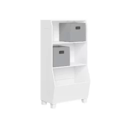RiverRidge Home Kids 2-Shelf 2-Bin Bookcase & Toy Organizer Floor Decor